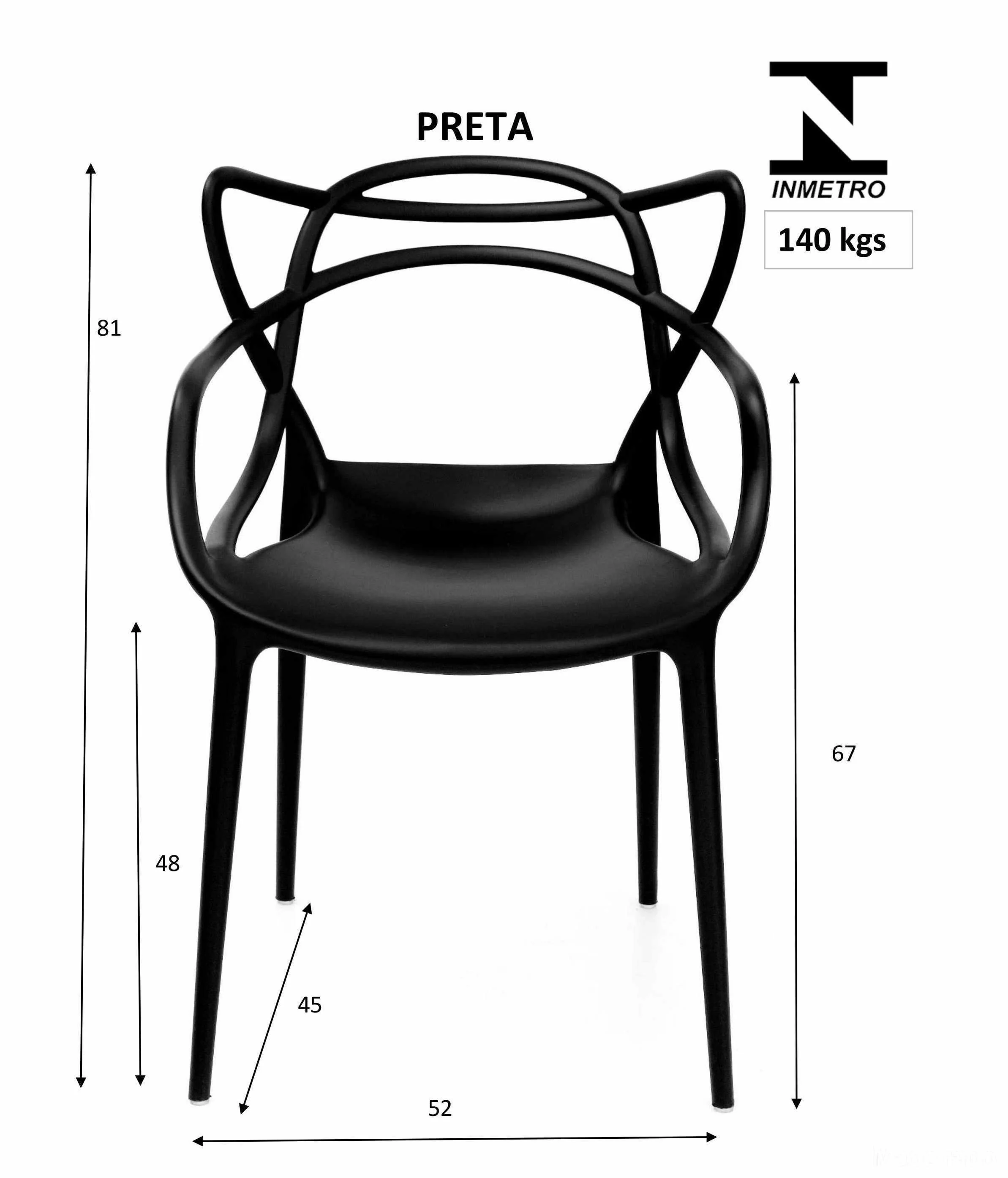 Cadeira Allegra em Polipropileno Preta - Image 4