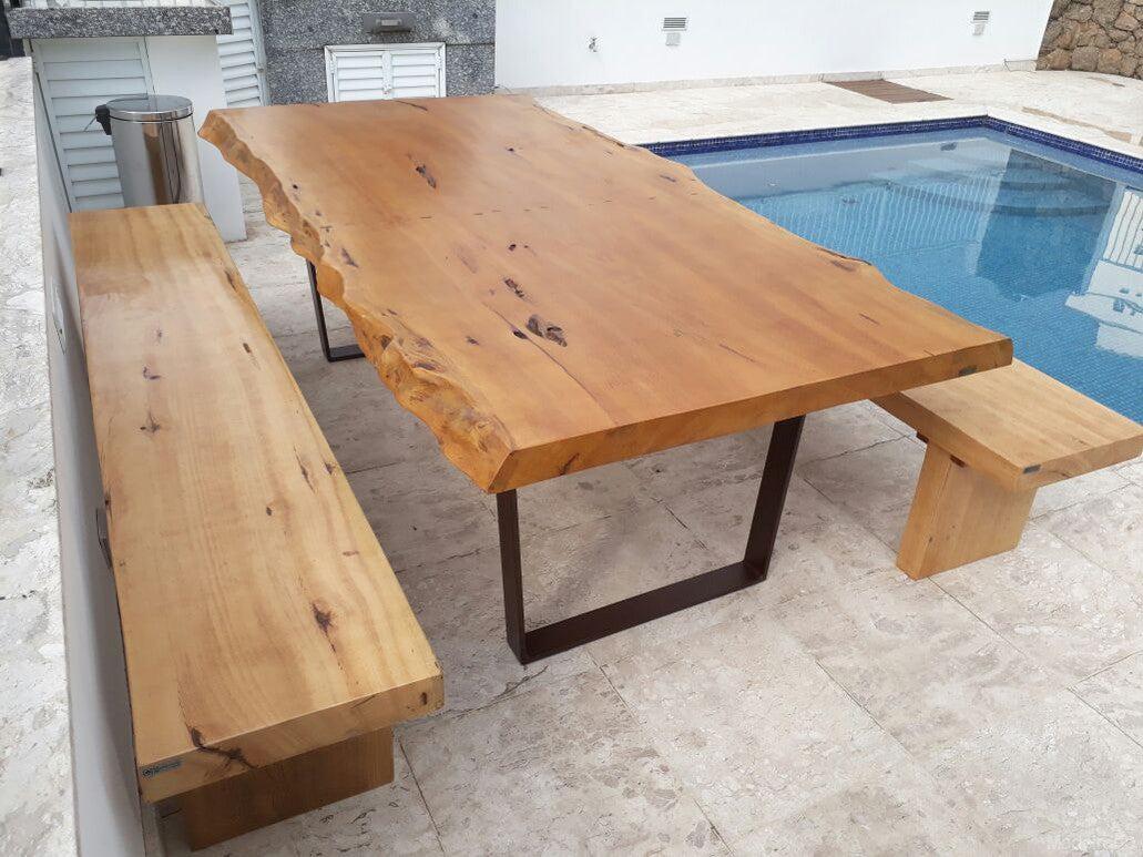 Conjunto de Jantar Kocioto- Mesa de Jantar 240x100 + 2 Bancos 240x40 - Coleção Clássica - Image 4