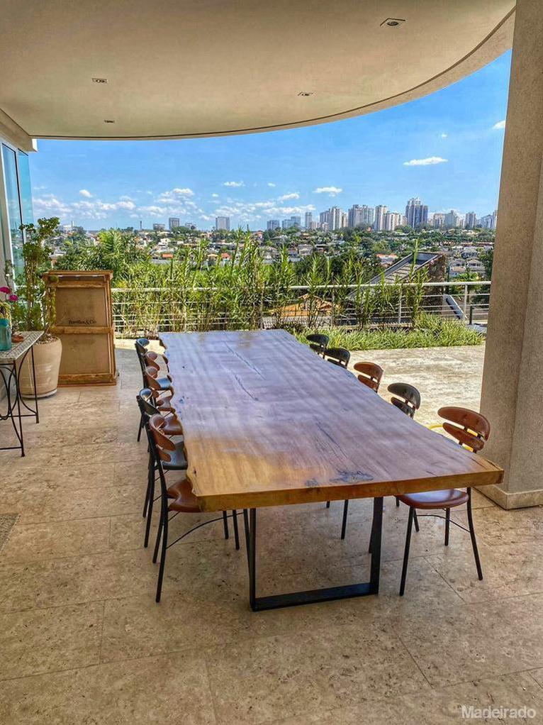 Mesa de Madeira Rustica de Jantar - Marajoara de 10 a 12 lugares 340x110 - Grandes