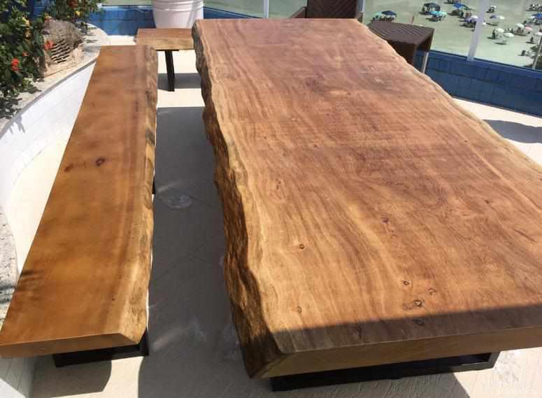 Conjunto Mesa de Jantar Jaciara + Banco de Madeira - 320x90