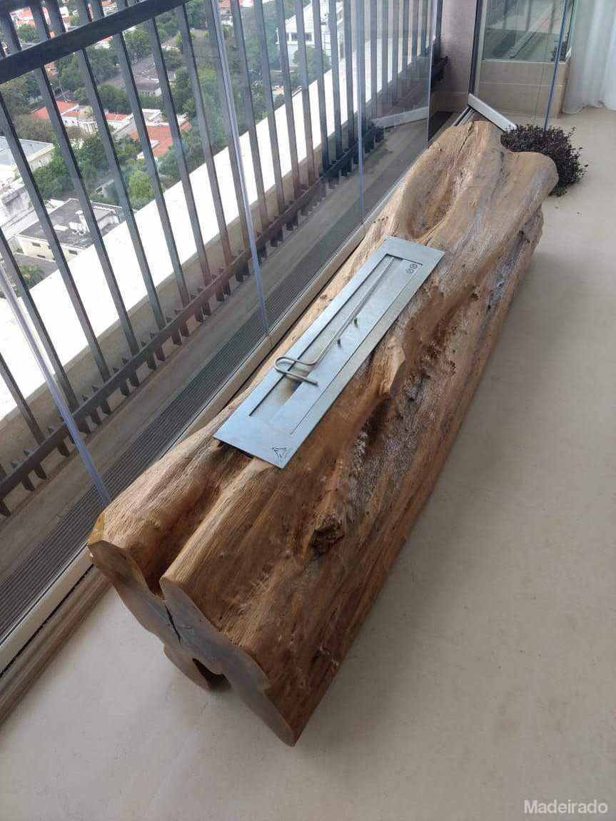 Lareira Ecológica Eçaraia de Madeira Maciça - (Peça: 35cm de diâmetro e Comprimento: 160cm) - Image 2
