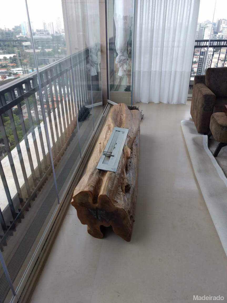 Lareira Ecológica Eçaraia de Madeira Maciça - (Peça: 35cm de diâmetro e Comprimento: 160cm) - Image 3