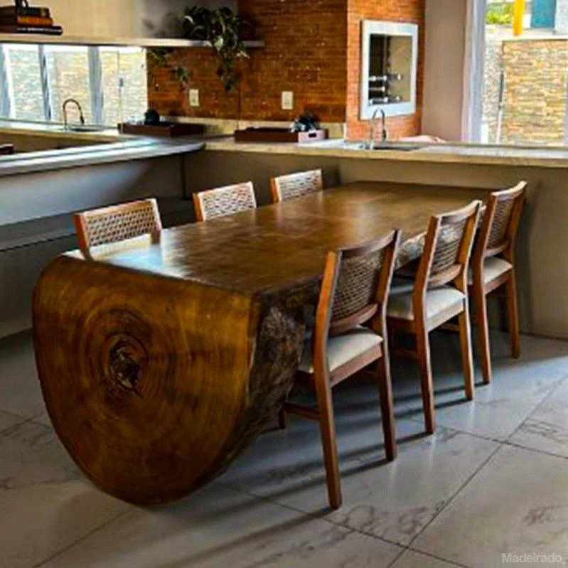 Mesa Cascata de Madeira Rustica - 220x90 - 7 lugares