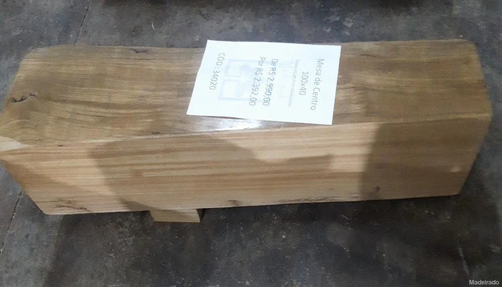 Mesa de Centro em Madeira Rustica - 100x40 - Cód: 34020 - MegaLive