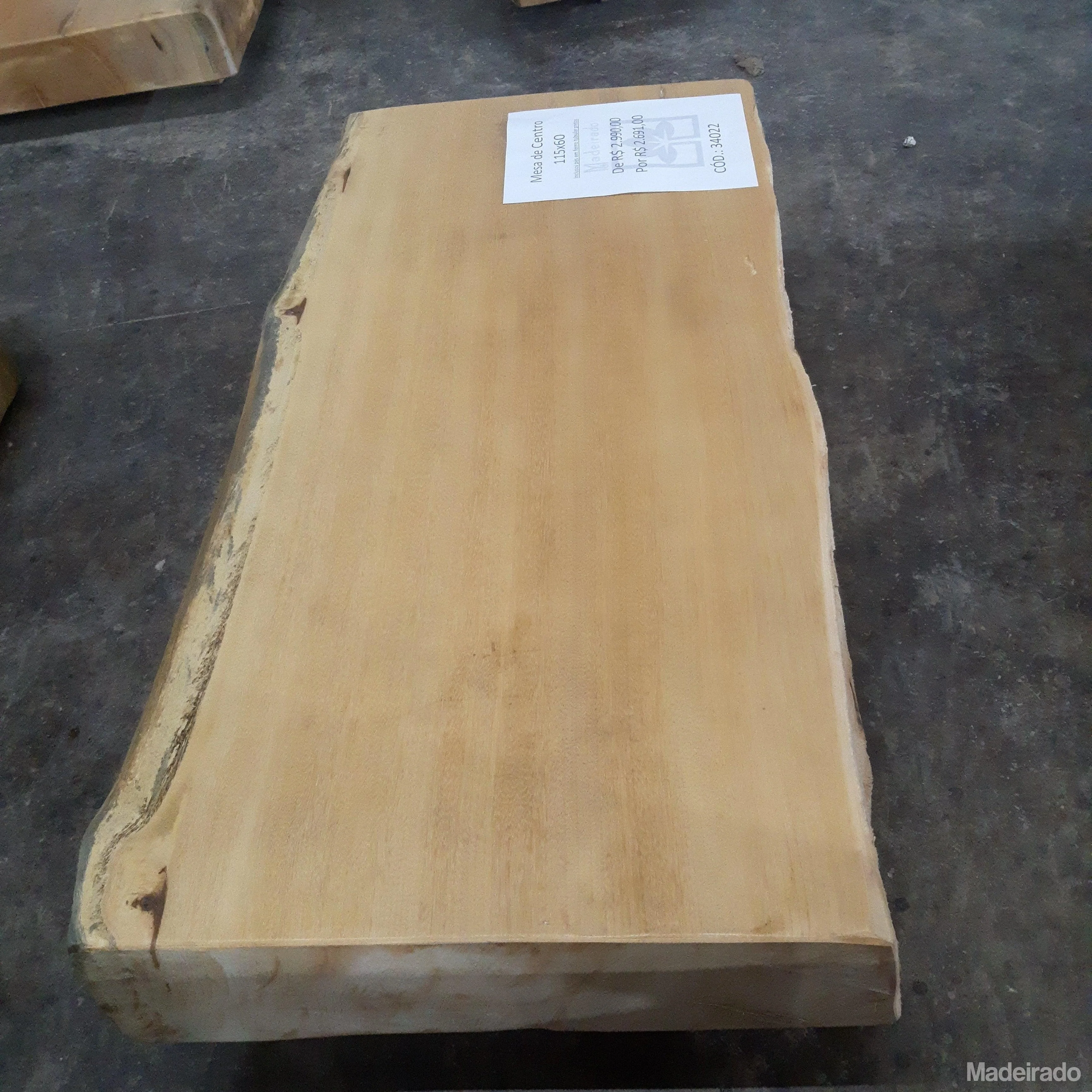 Mesa de Centro em Madeira Rustica - 115x60 - Cód: 34022 - MegaLive - Image 2