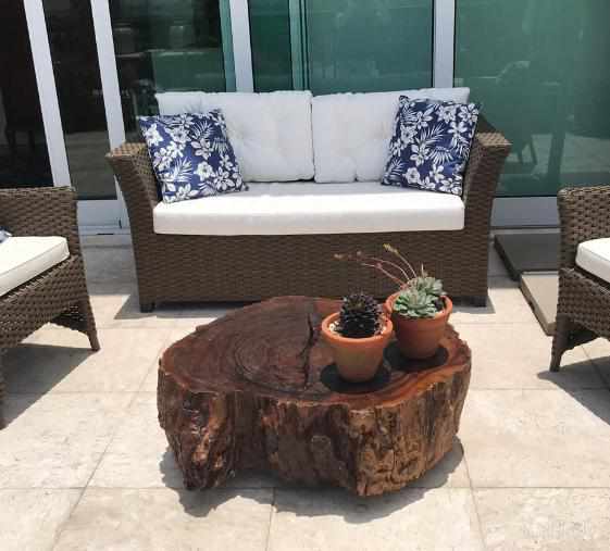 Mesa de Centro Macunaíba - Modelo Tronco - 85X85