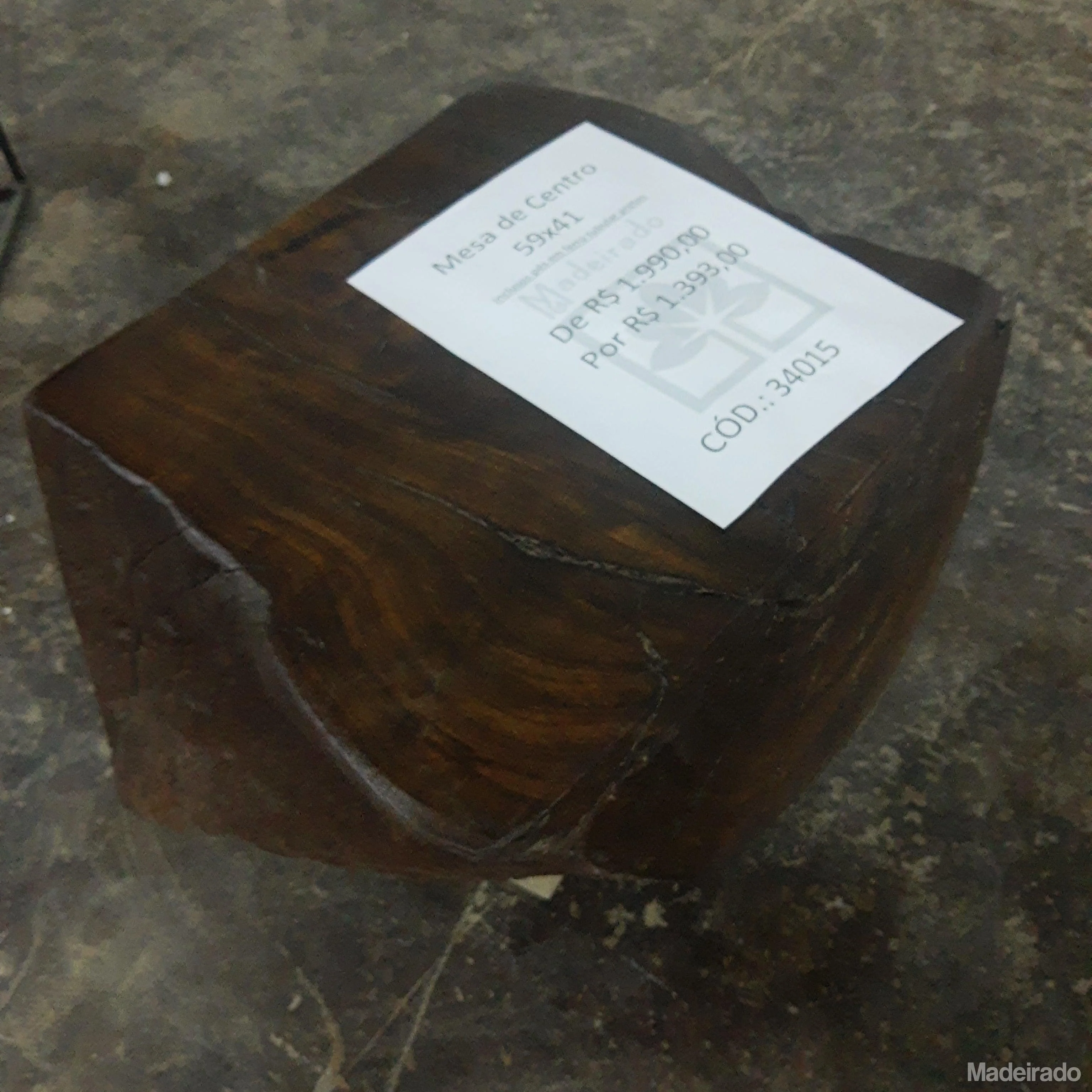 Mesa de Centro  Madeira Rustica - 59x41 - Cód: 34015 - MegaLive