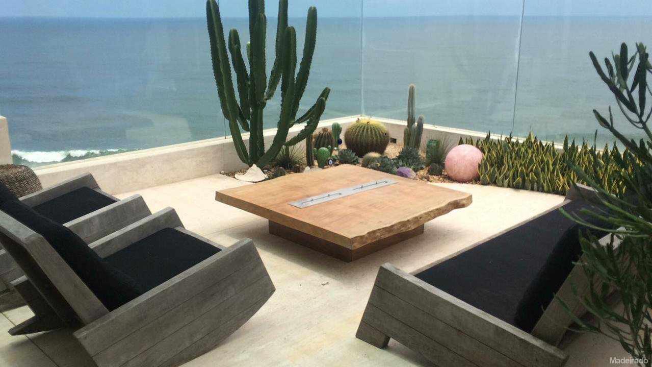 Mesa de Centro Quadrada com Lareira Mandaray - 140x140