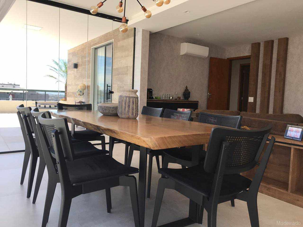 MESA DE JANTAR ACIR DE MADEIRA RÚSTICA PEQUIÁ COM BORDAS ORGÂNICAS invertidas  P/ 8 LUGARES 220x90 - Image 2