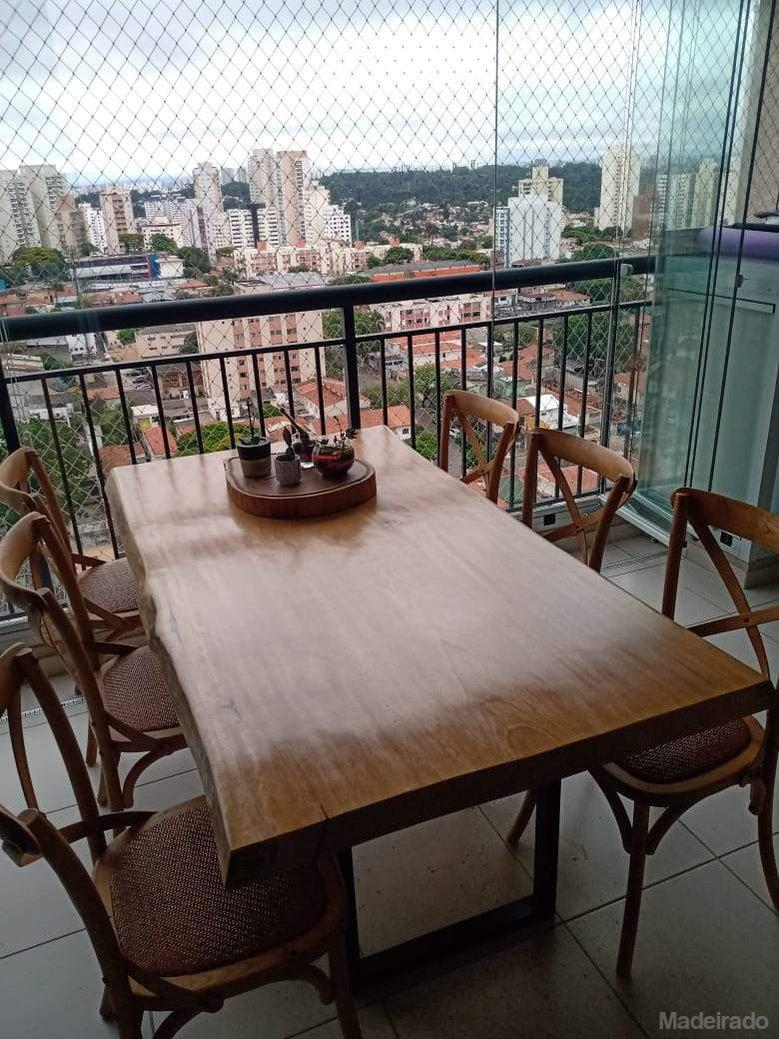 Mesa de Jantar Aracê 180x90 com bordas orgânicas e pés de ferro tubular - Varandas Encantadoras - Image 2