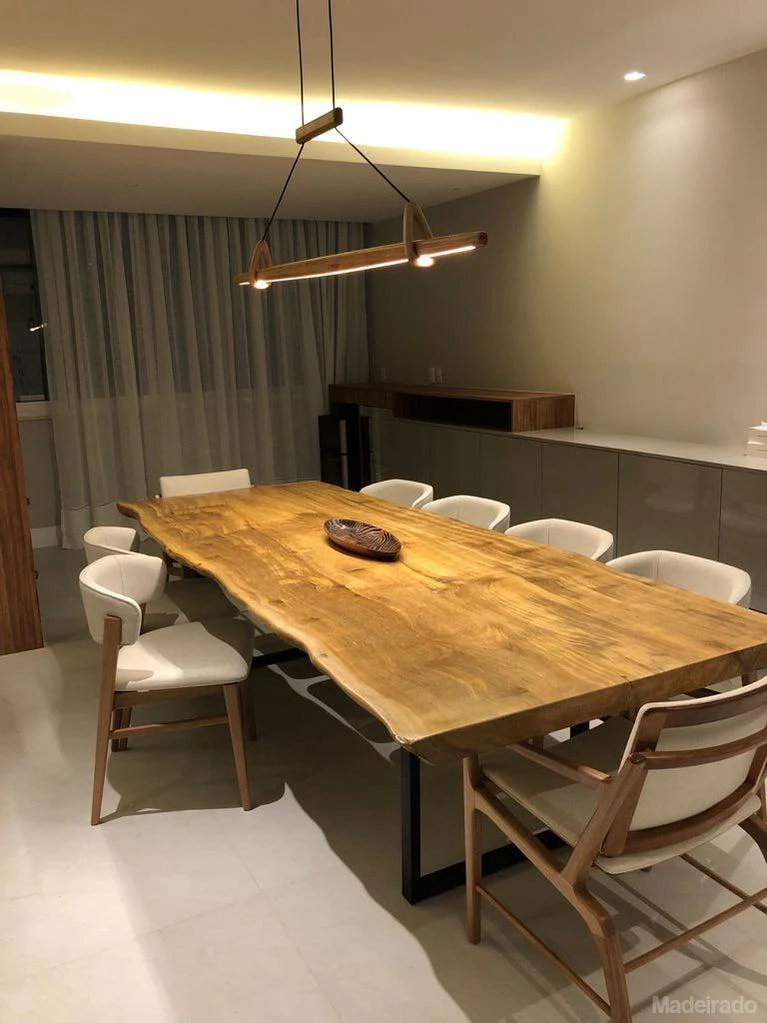 Mesa de Jantar Caapuã 280x100 com Bordas Invertidas e pés de ferro tubular - 10 a 12 lugares - Image 3