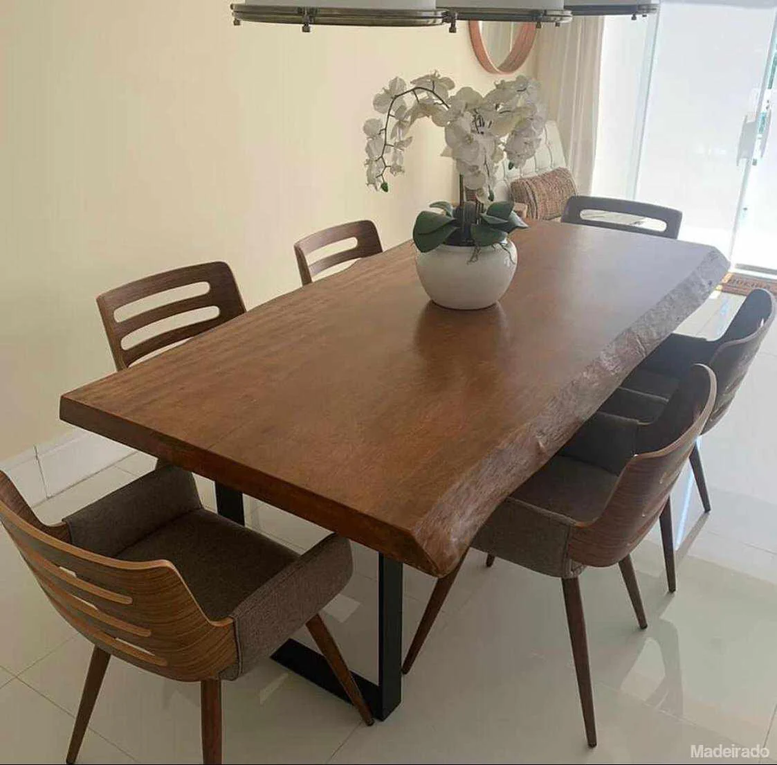Mesa de Jantar Maciça de Pequiá Arnaká 8 lugares - Mesa Rústica 180x90