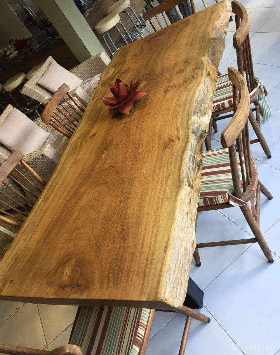 Mesa rustica de Jantar Mawé em Madeira Maciça Pequiá 6 lugares - (180x80) - Image 4