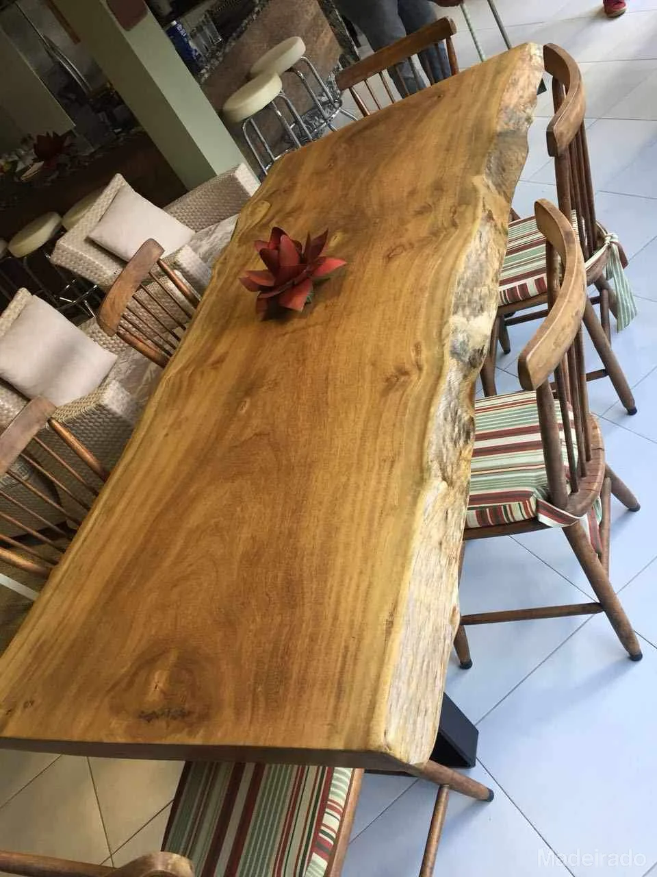 Mesa rustica de Jantar Mawé em Madeira Maciça Pequiá 6 lugares - (180x80) - Image 5