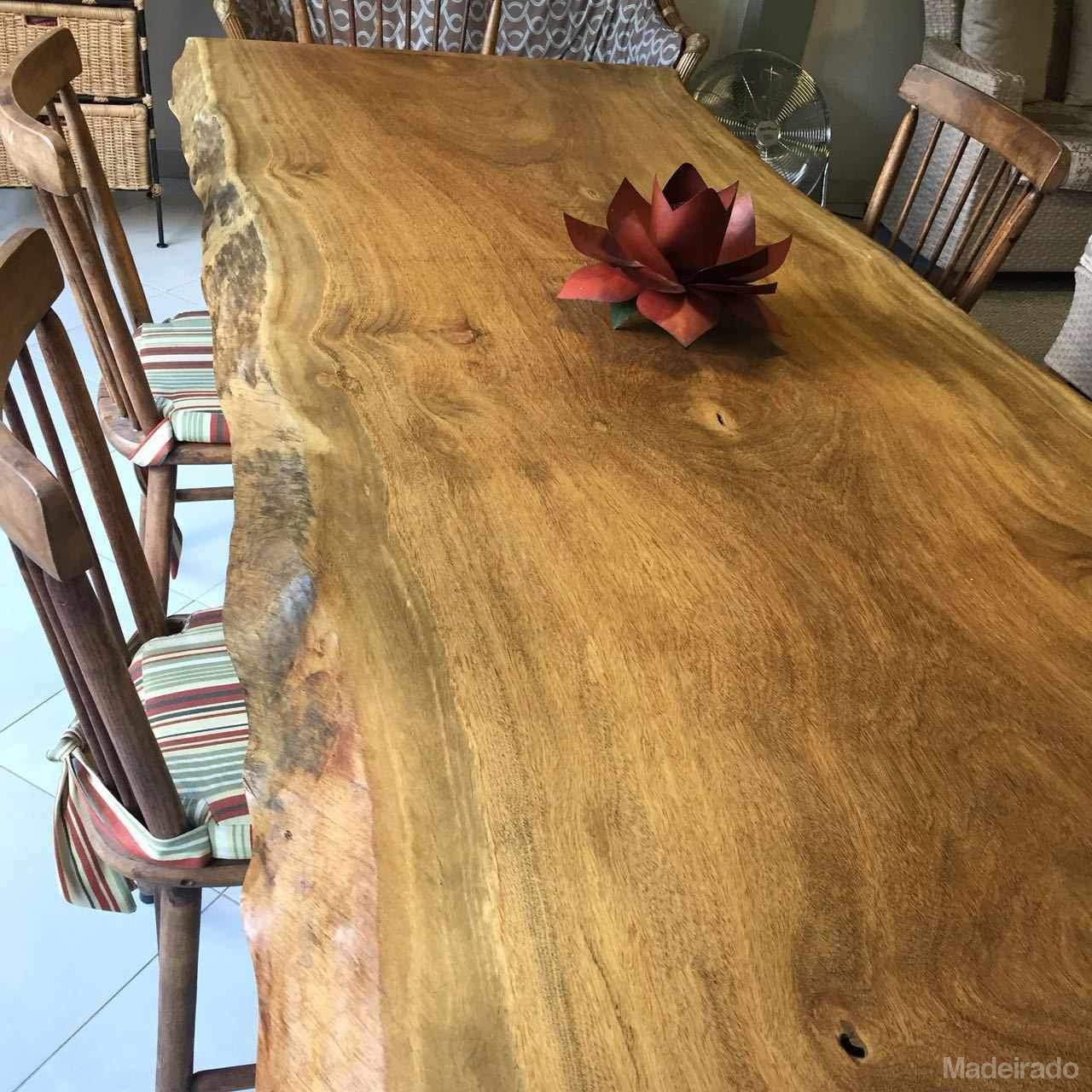 Mesa rustica de Jantar Mawé em Madeira Maciça Pequiá 6 lugares - (180x80) - Image 6