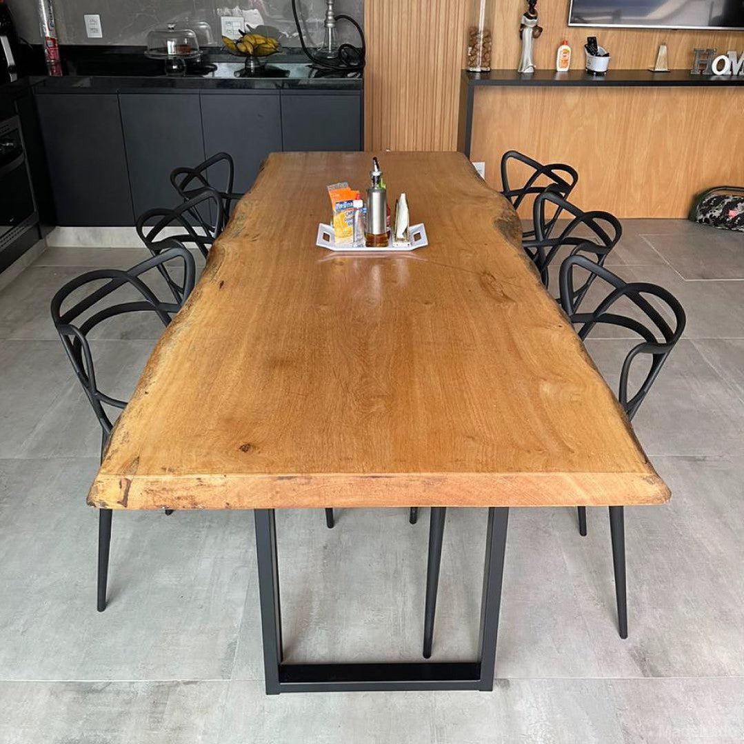 Mesa de Jantar Rústica 180x90 - Até 06 Lugares com Bordas Orgânicas - Image 2