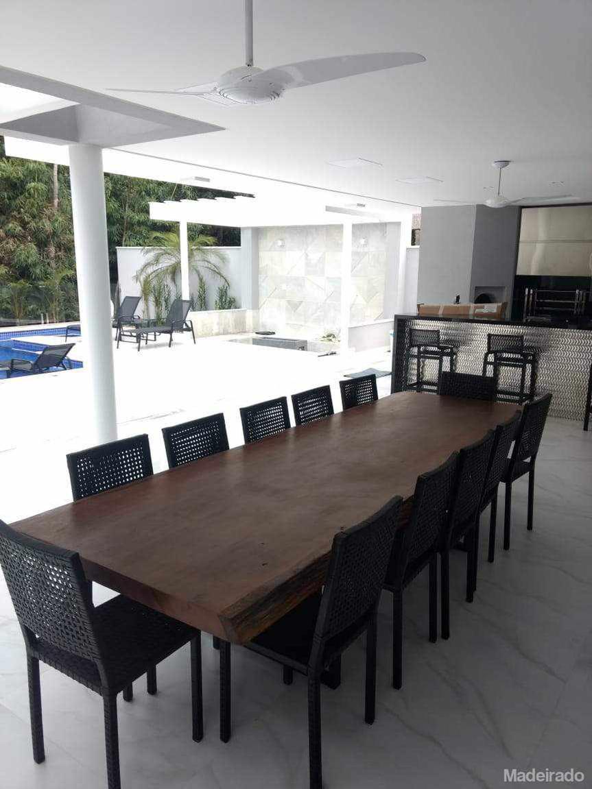 Mesa de Jantar Rústica Arinauá 400x100- Bordas Orgânicas - Madeira Maciça - Pés de ferro formato "U" Tubulares Pretos - Image 2