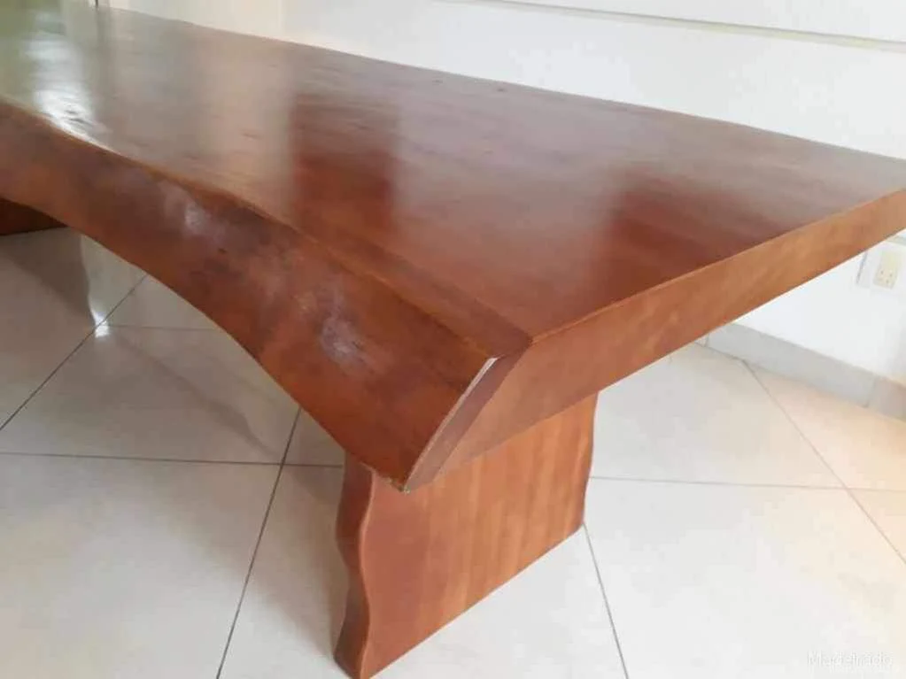 Mesa de Jantar Votu Rústica de Madeira Maciça com Pés de Madeira de 12 lugares 300 x 100 - Image 6