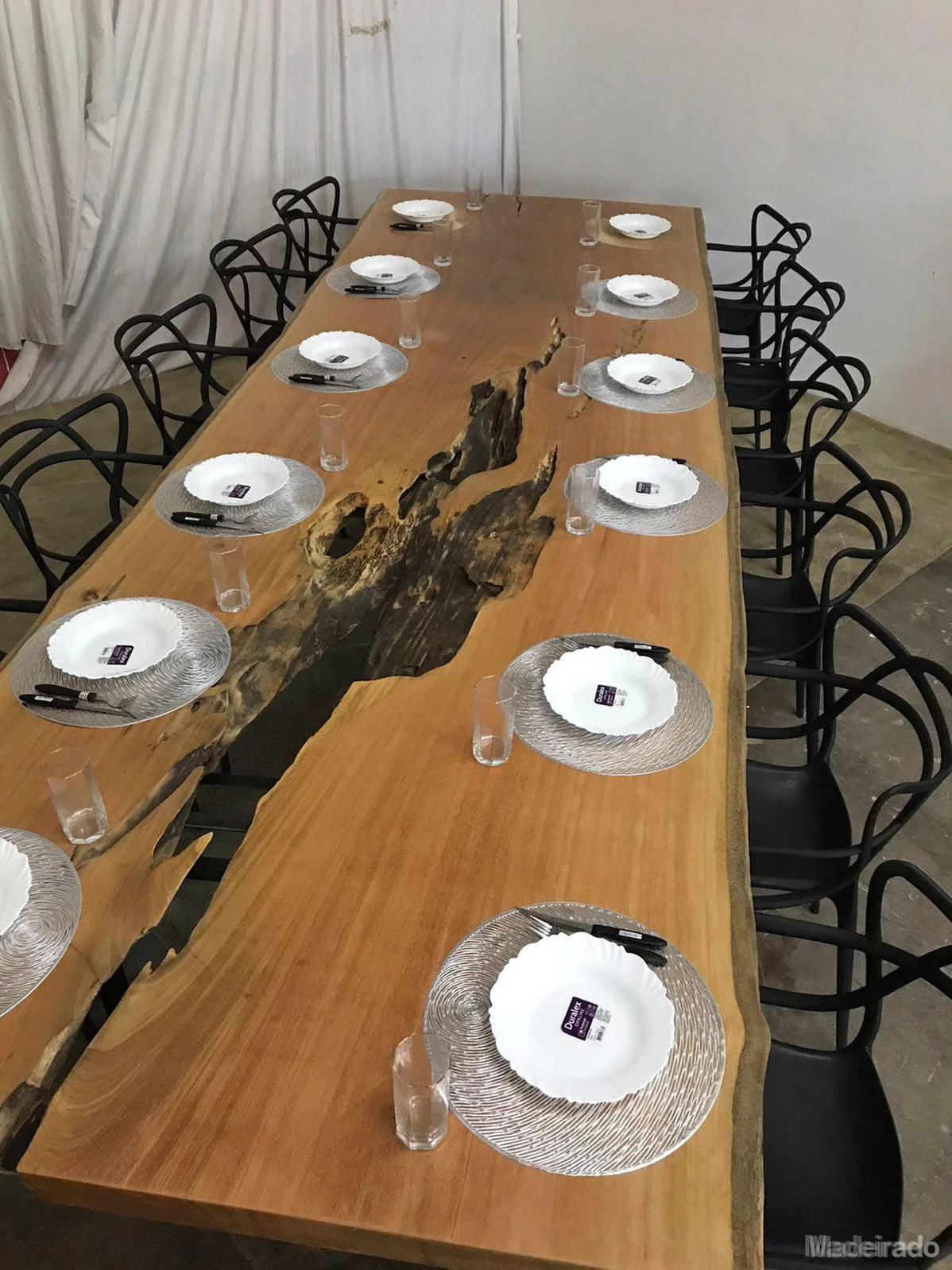 Mesa de Jantar em Madeira Rustica - 400x130 - 12 à 14 Lugares - Cód: 33145 MegaLive - Image 6