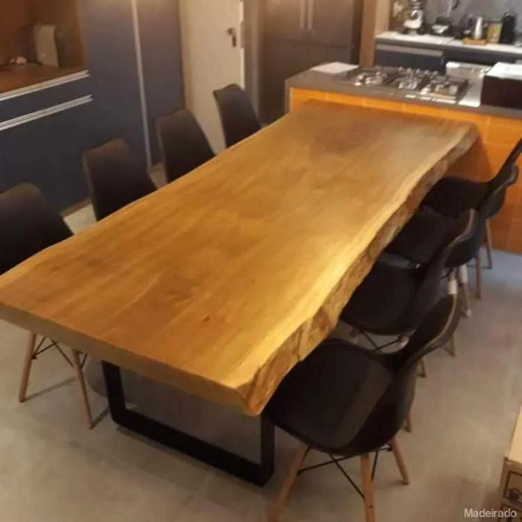 Mesa de Jantar Tora Rústica Tucupi de Madeira Maciça 250x90 com Bordas Orgânicas - Image 3