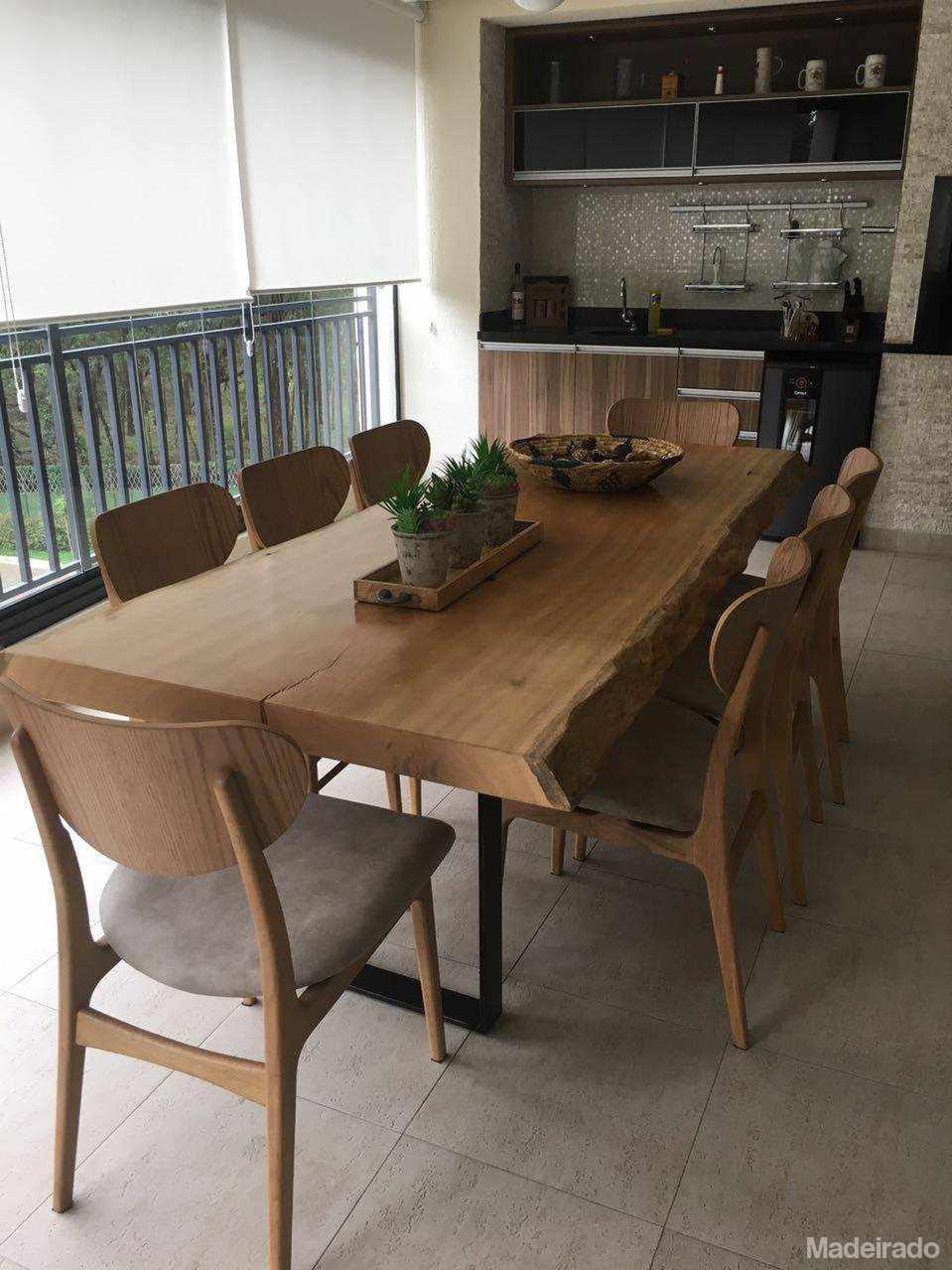 Mesa de Jantar Yoki de Madeira Pequiá 230x100 - 8 lugares - Mesa de Madeira Rustica Maciça de Pequiá - Image 3