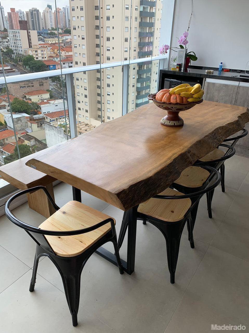 Mesa De Madeira Rustica 230x90 - 6 a 8 lugares