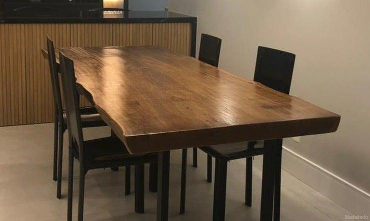 Mesa de Madeira Rustica de Jantar - Tainaru de Pequiá 6 ou 8 lugares 180 x 90 - Image 3