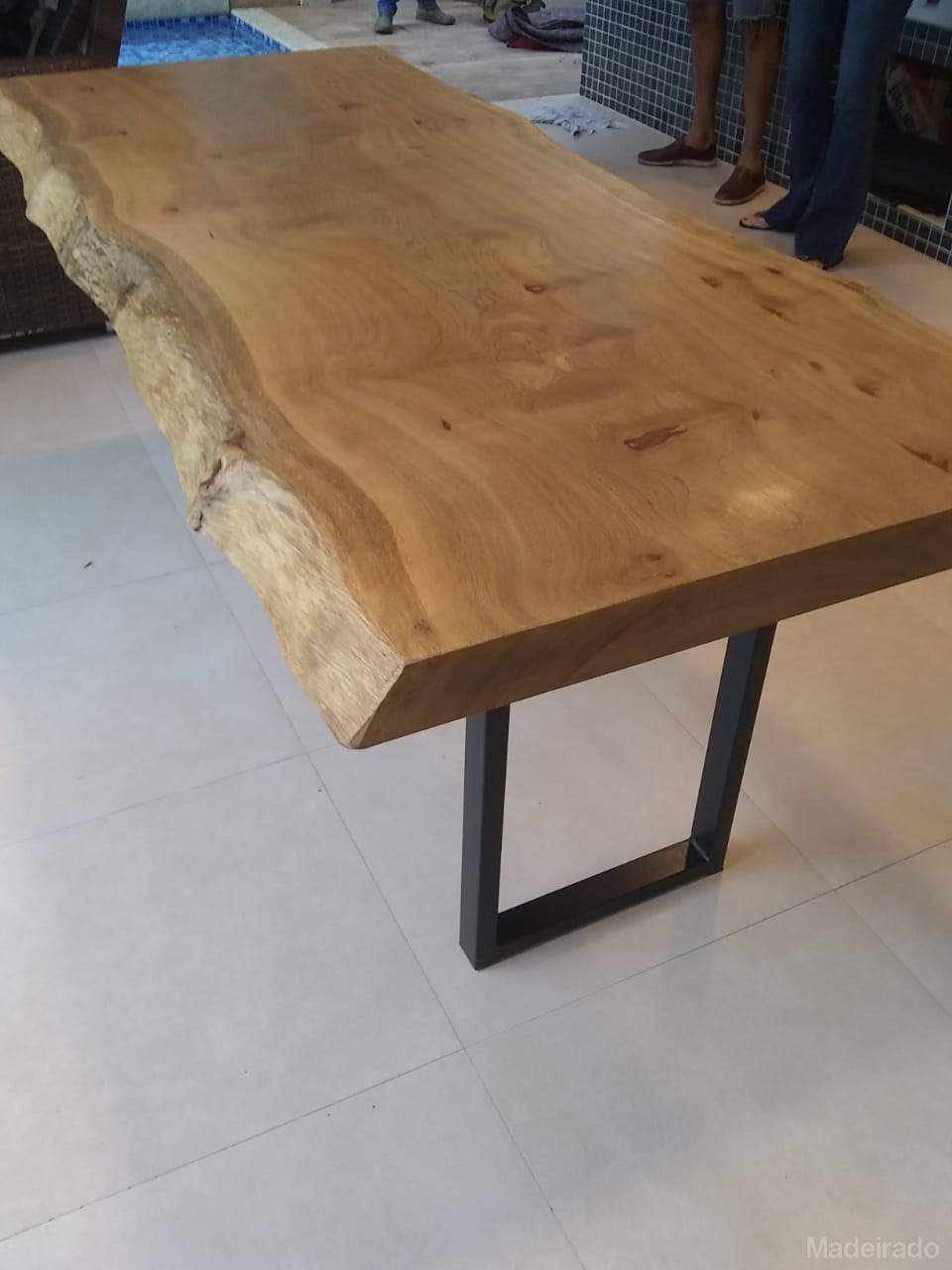Mesa Rustica de Jantar Andirá 200x80 prancha em madeira com bordas orgânicas - Image 4