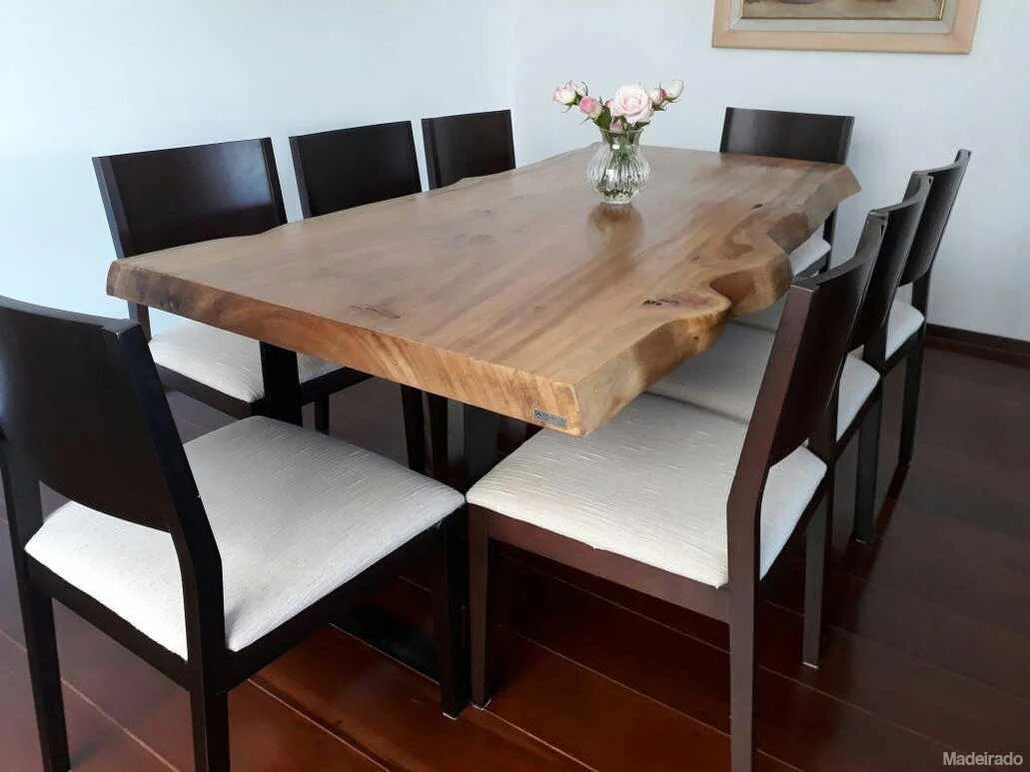 Mesa Rústica de Jantar de Madeira Maciça Ybytu 8 lugares - 200x100