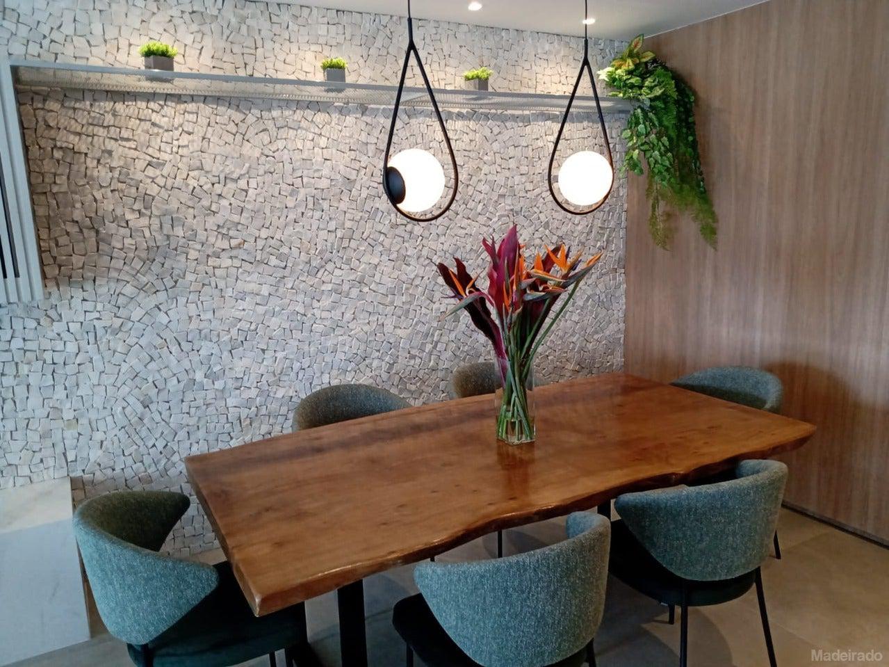 Mesa rustica de Jantar Inaimin em Madeira Maciça Pequiá 6 lugares - (180x80) - Image 3
