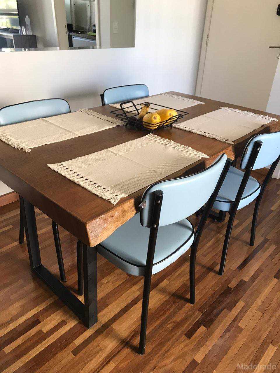 Mesa Rústica de Jantar Natural Sambaqui 160x90