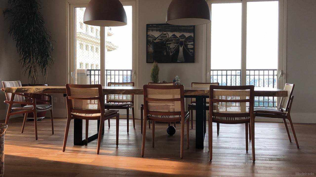 Mesa Rústica de jantar Buriti de Madeira Maciça com Pés de Ferro Tubular - 12 Lugares (300X100) - Image 3