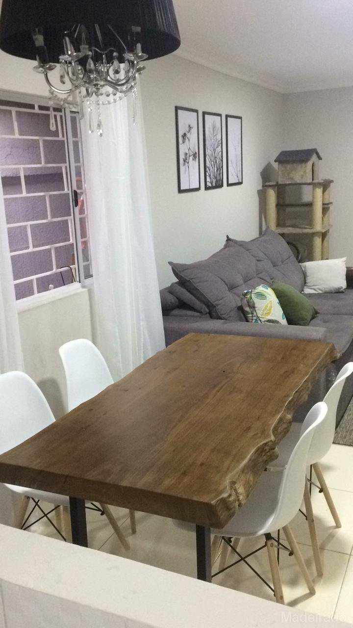 Mesa de Jantar Sauva- Tampo de Madeira Maciça com Bordas Orgânicas - 180x90 (6 lugares)