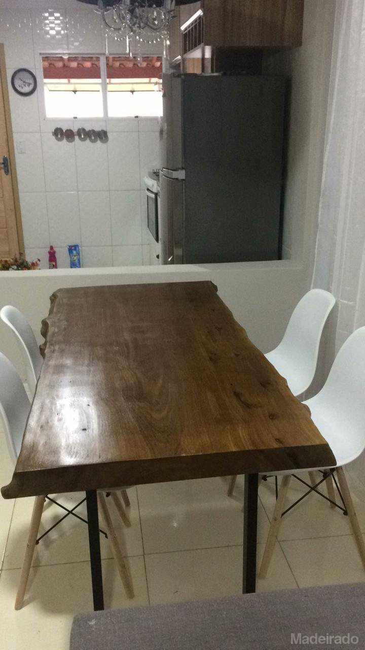 Mesa de Jantar Sauva- Tampo de Madeira Maciça com Bordas Orgânicas - 180x90 (6 lugares) - Image 3
